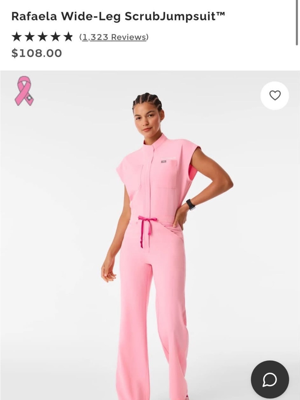Figs Rafaela Wide-Leg Jumpsuit in Pink